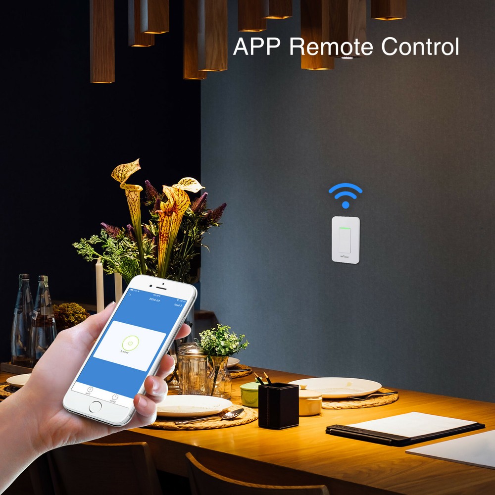 BN-LINK WIFI Smart In Wall Light Switch Compatible with Alexa/Google Assistant