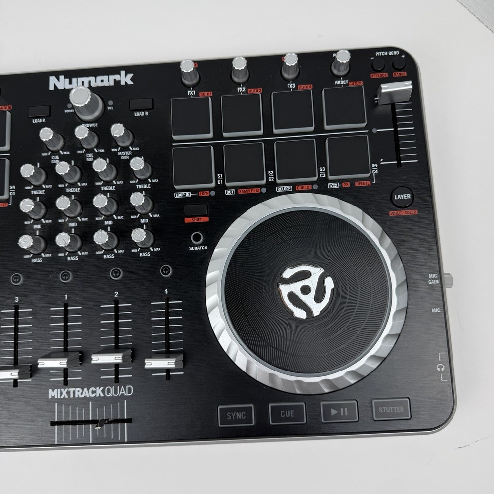Numark Mixtrack Quad 4-Channel DJ Controller with Audio I/O 16 Untested READ
