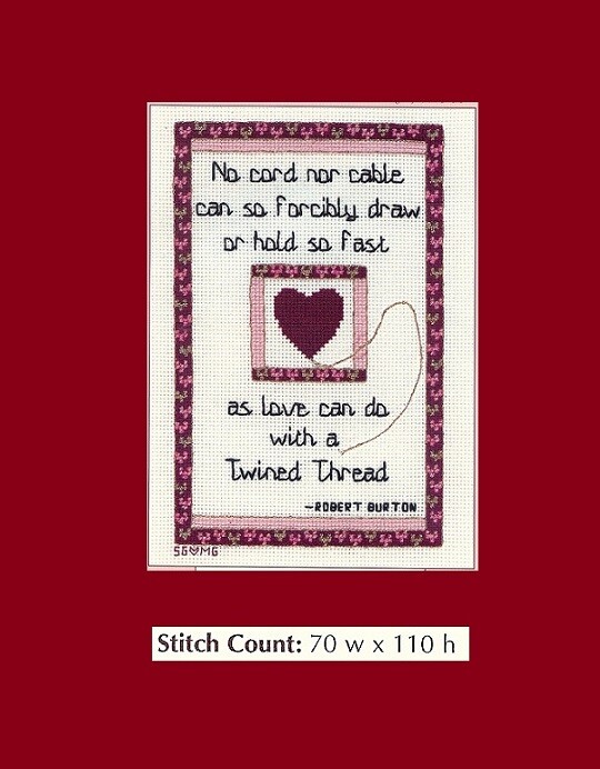 TWINED THREAD CARD   -   CROSS STITCH  PATTERN     HM - RYW
