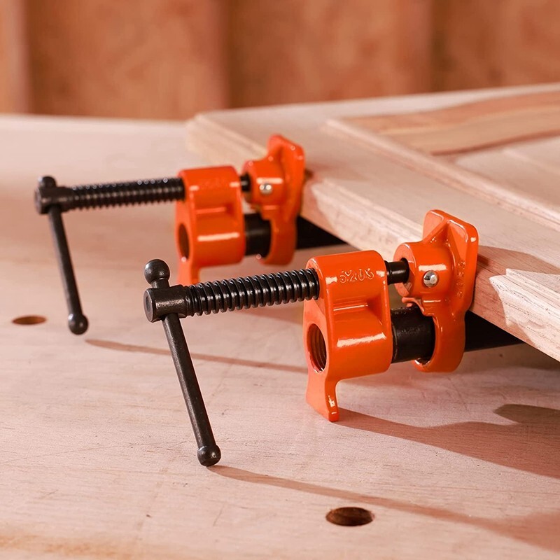 PONY 2-Pack 1/2 Inch Pipe Clamp 52 Wood Gluing Pipe Clamp Fixture for Black Pipe