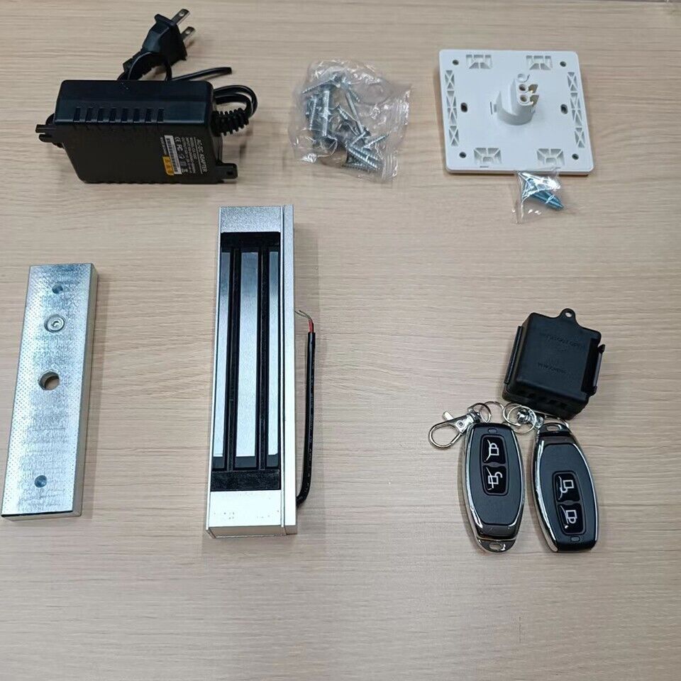 Electric Magnetic Door Lock Kit with 2 Remote Controls Access Control System