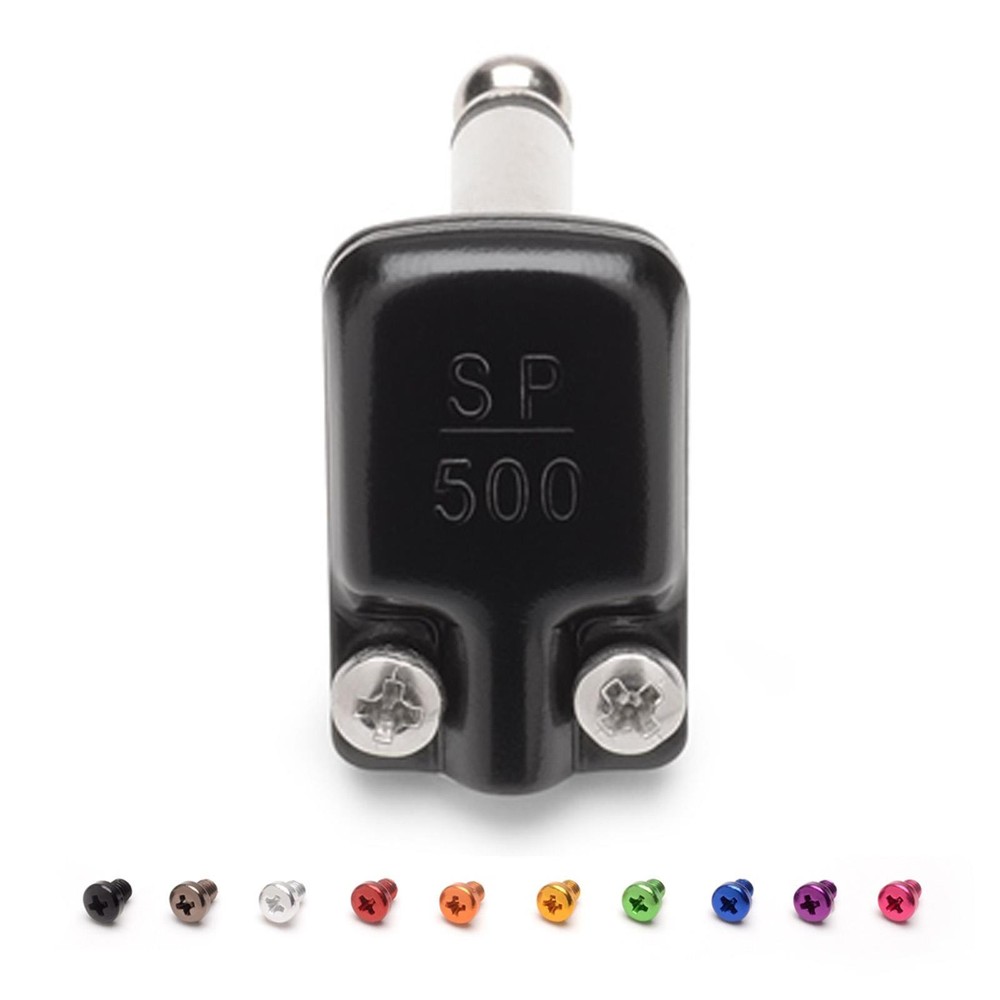 SquarePlug SP500BK Low Profile Mono (TS) Right Angled 6.35mm Jack. BLACK