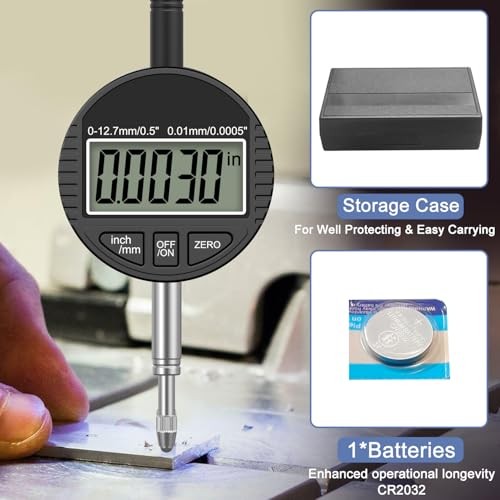 Electronic Digital Dial Indicator Gauge 0-12.7mm/0.5” 0.5”Dial Indicator