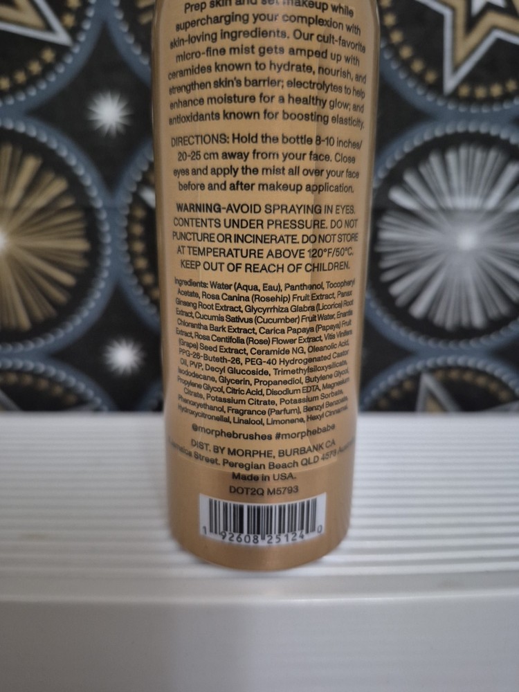 Morphe MINI CONTINUOUS PREP & SET MIST+ w/ Ceramides & Antioxidants 1.3oz $15