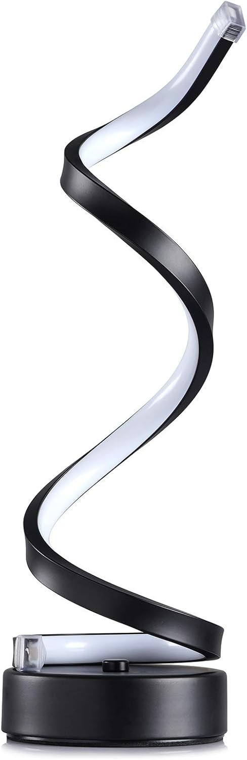 Table Lamp for Live Room Black Dimmable LED Lamp Small Bedside Nightstand Lamps