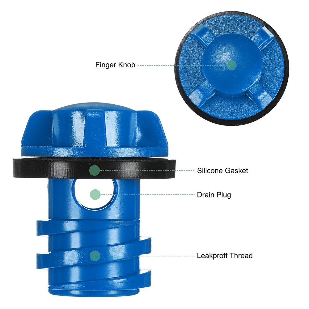 2-Pack Cooler Drain Plug Replacement for RTIC for Igloo Coolers [Blue]