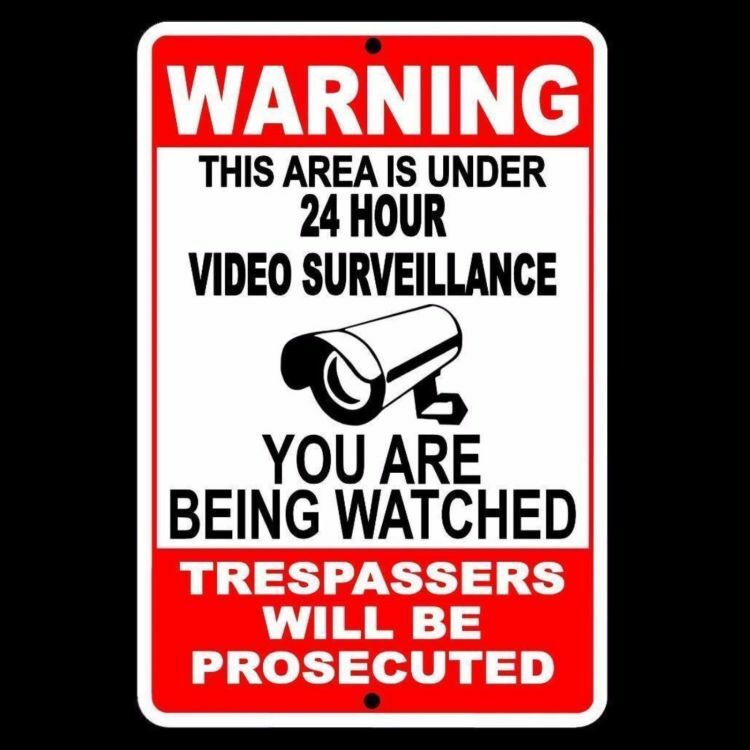 Warning This Property Under 24 Hour Video Surveillance Sign security