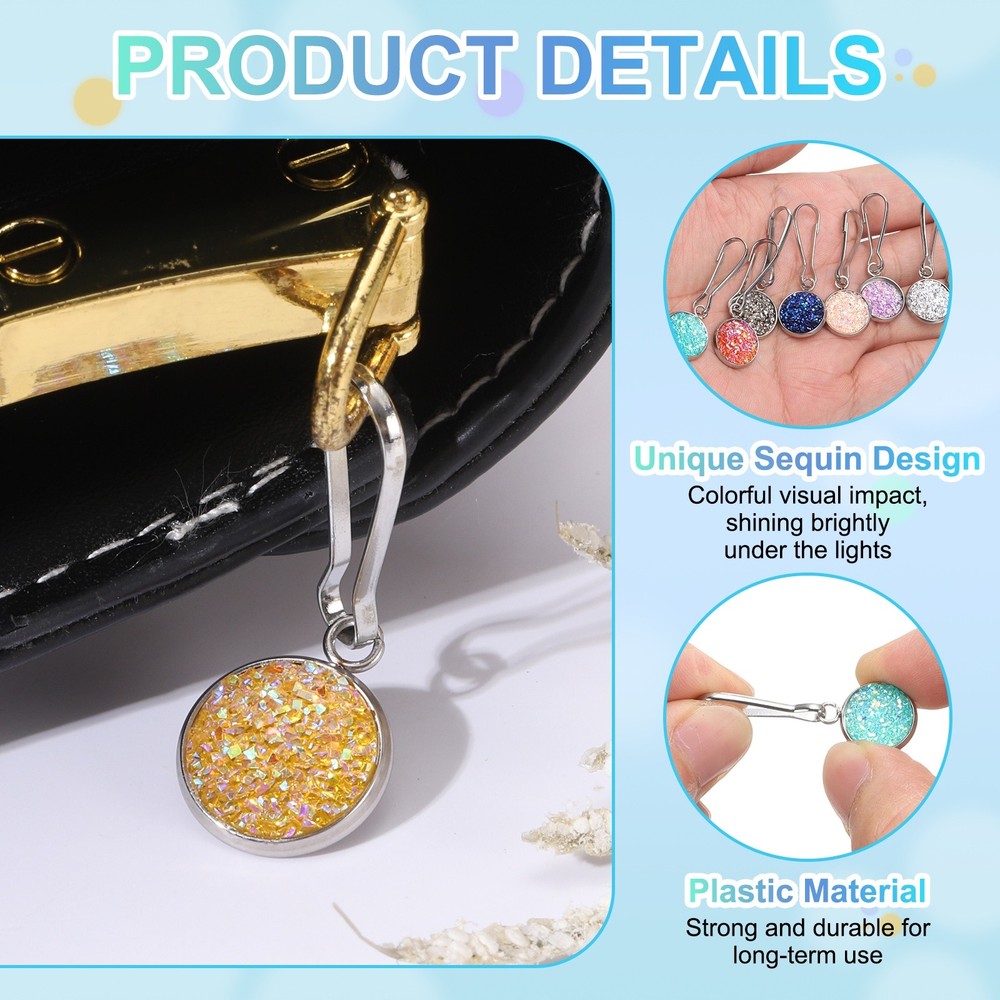 8Pcs Zipper Pulls Charm, Zipper Pull Replacement (Dark Series)