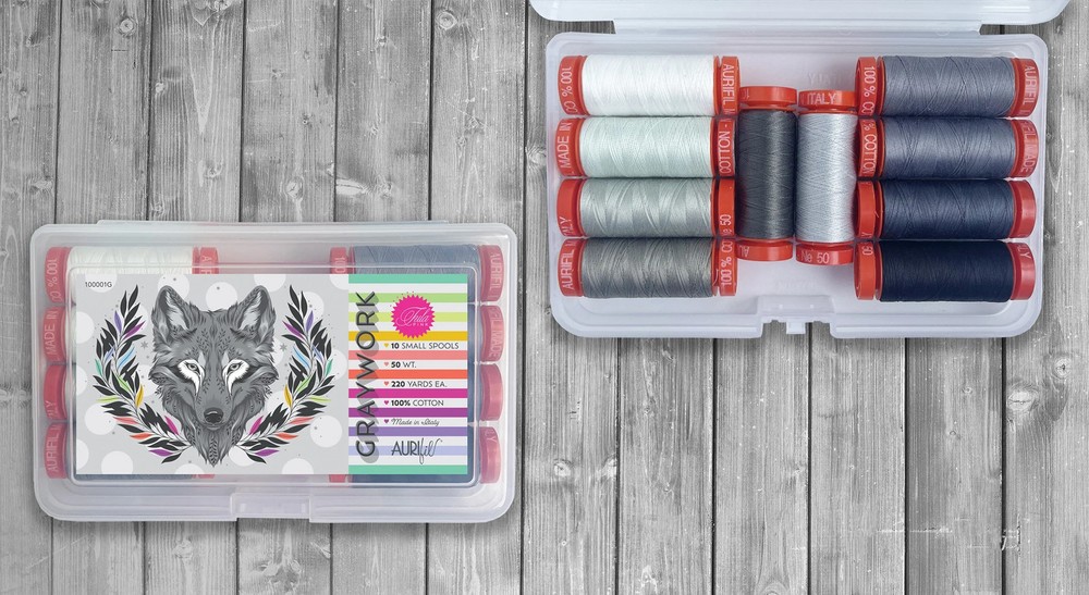 Aurifil - Graywork by Tula Pink 10 SMALL Spools