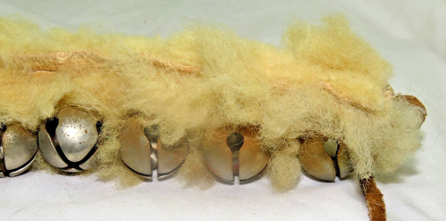 Vintage Mid-Century Sheepskin Lined "Cherokee Indian" Dance Bells NICE