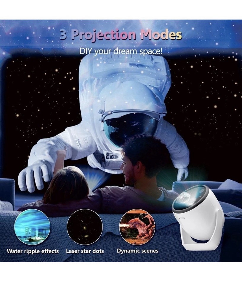 3D Galaxy Light Projector Northern Lights Projector w Bluetooth Speaker 90 Scene