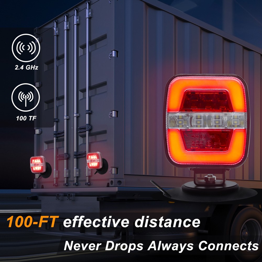 USB-C Wireless Trailer Tow Lights with Adjustable Magnetic Base