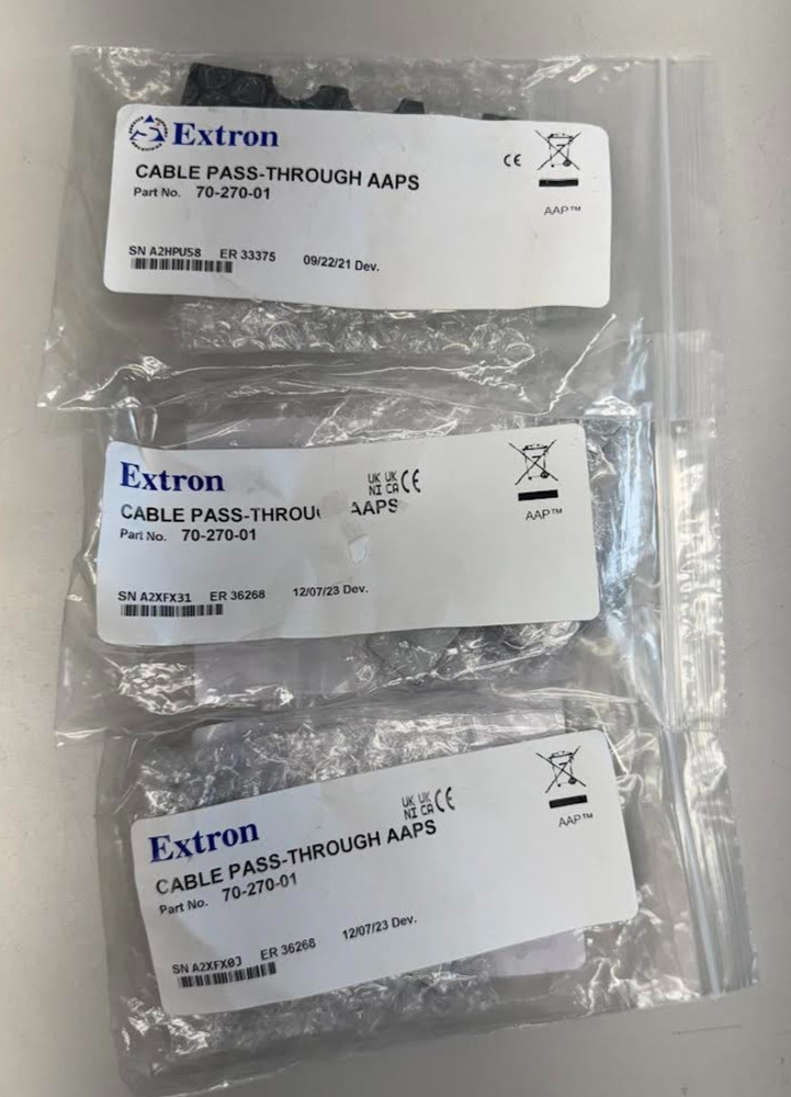 3x Extron Cable Pass-Through AAP Single Space AAP Modules for Cable Organization