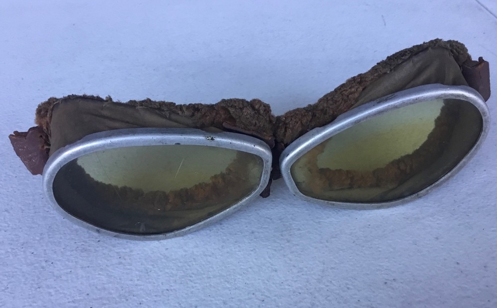 WWII Fur Lined Pilot Aviator Goggles