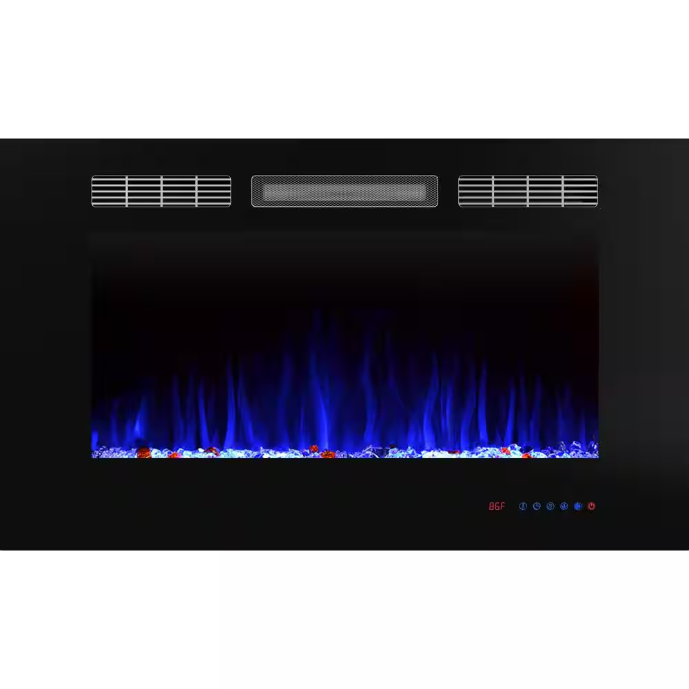 36 In. Recessed Installation Fireplace Insert with Remote Control