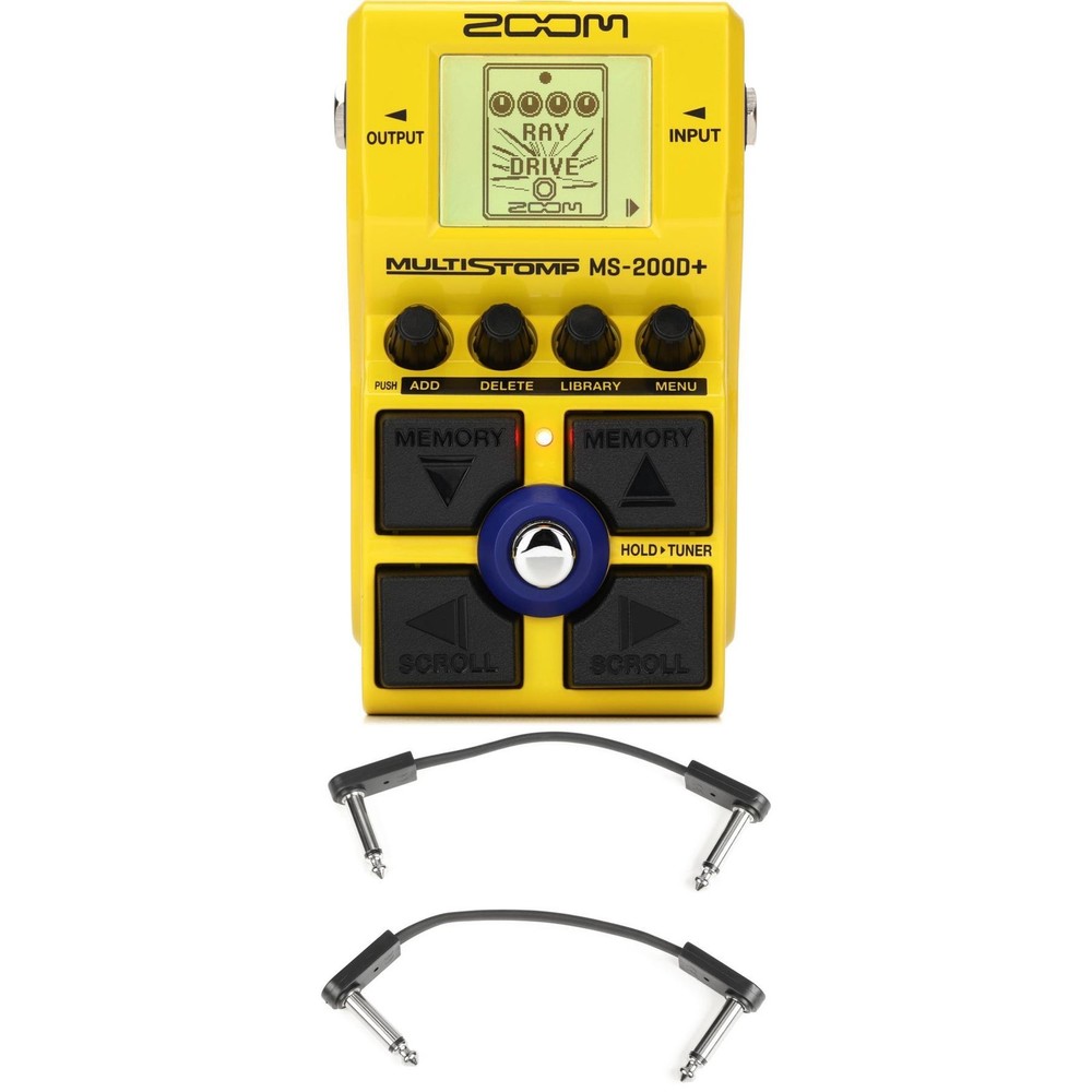 Zoom MS-200D+ MultiStomp Overdrive and Distortion Pedal with EBS Patch Cables