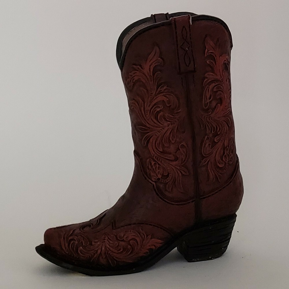 Western Cowboy Boot Pen Holder Office Decor