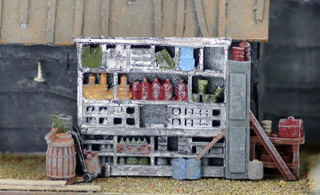 N scale Workshop Cluster Shelving, Workbench, Toolbox, Cabinet, Hand truck
