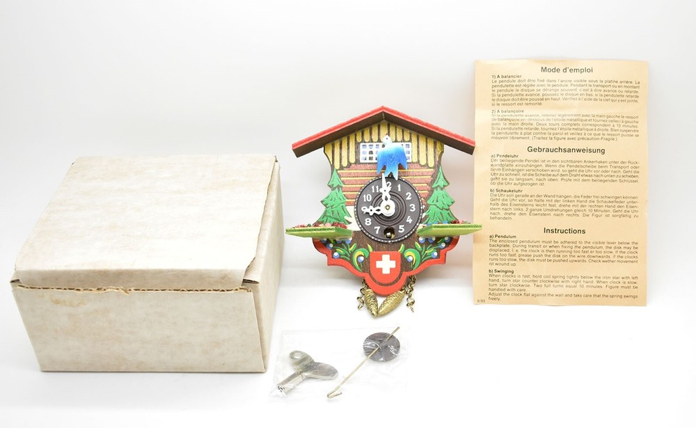 Trenkle Black Forest Swiss House Clock 4"