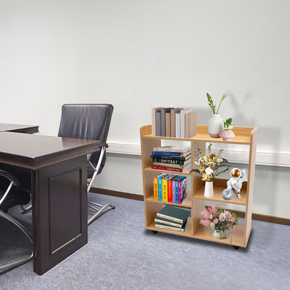 Filing Cabinet, Storage Shelf, Mobile Printer Stand Rubberwood