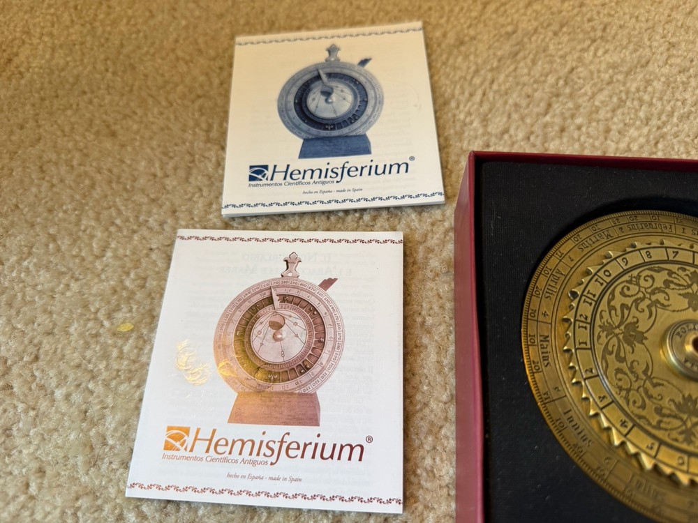 Hemisferium Nocturlabe & Tide Computer. Ancient Astronomy device, replica. New!