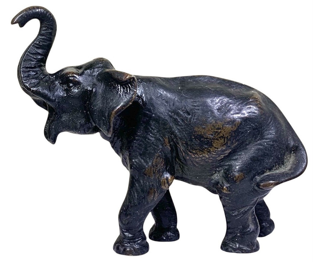 19th c Austrian Vienna Cold Painted Bronze Elephant