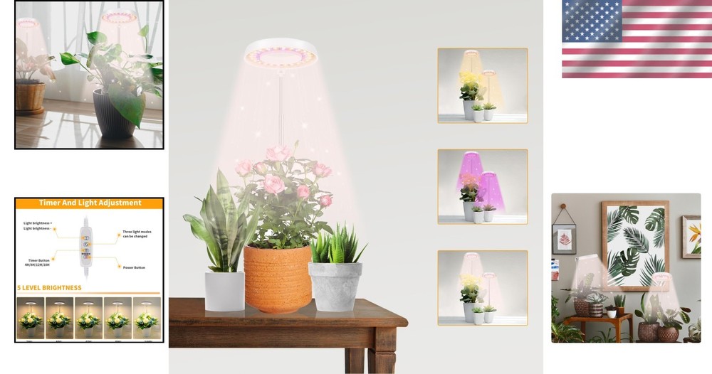 Compact LED Grow Light for Mini Plants - Adjustable Height & Easy Installation