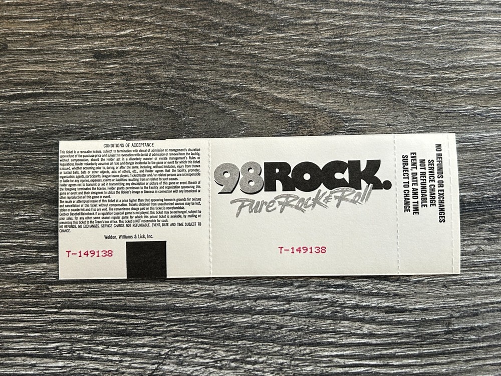 KISS FULL TICKET STUB Tampa Florida Hot In The Shade Concert Tour Vintage Kiss