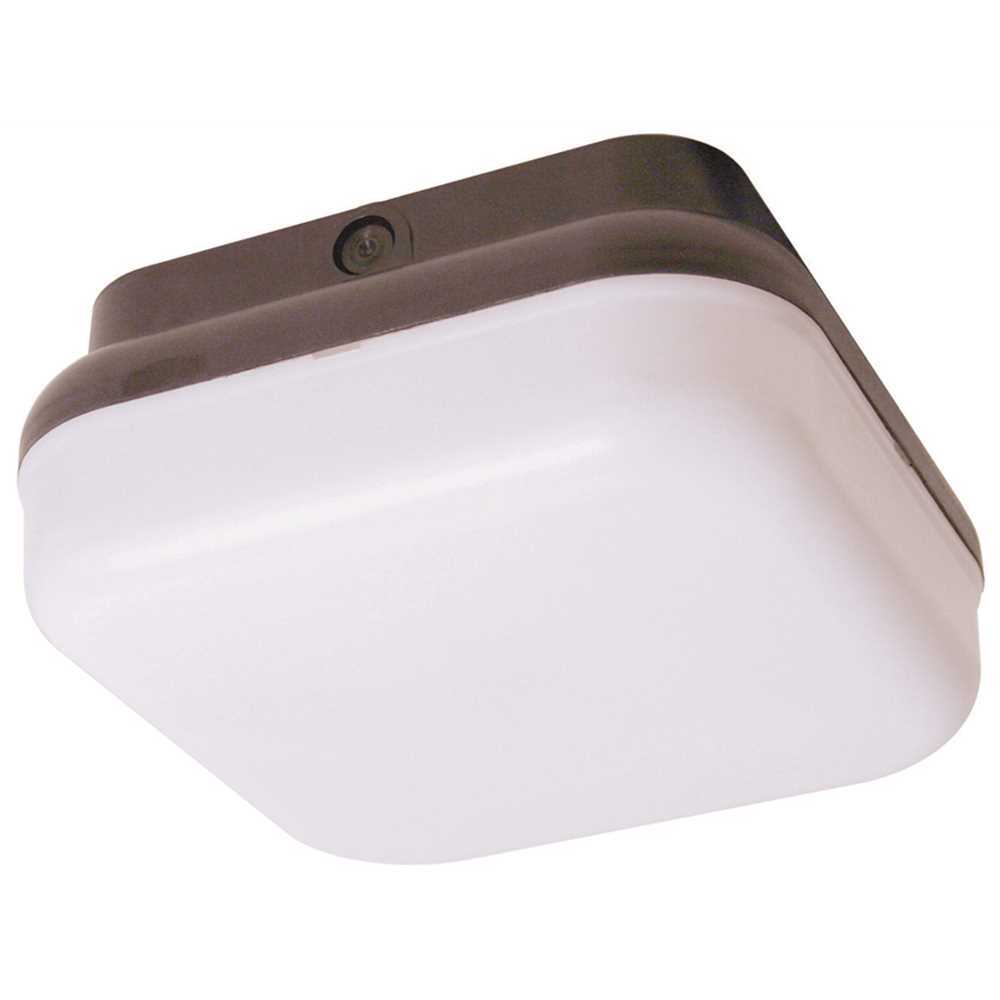 Medium 1-Light Black Integrated LED Bug Resistant Outdoor Ceiling Flush Mount Fi