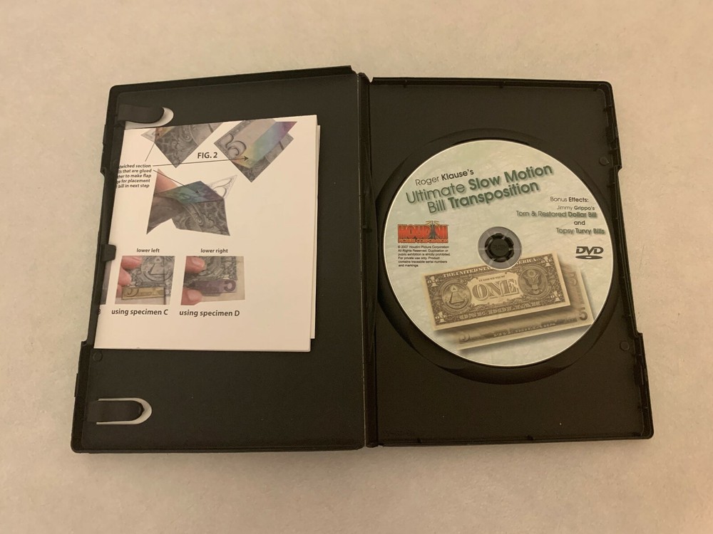 Magic Trick - DVD - Ultimate Slow Motion Bill Transposition - Roger Klause