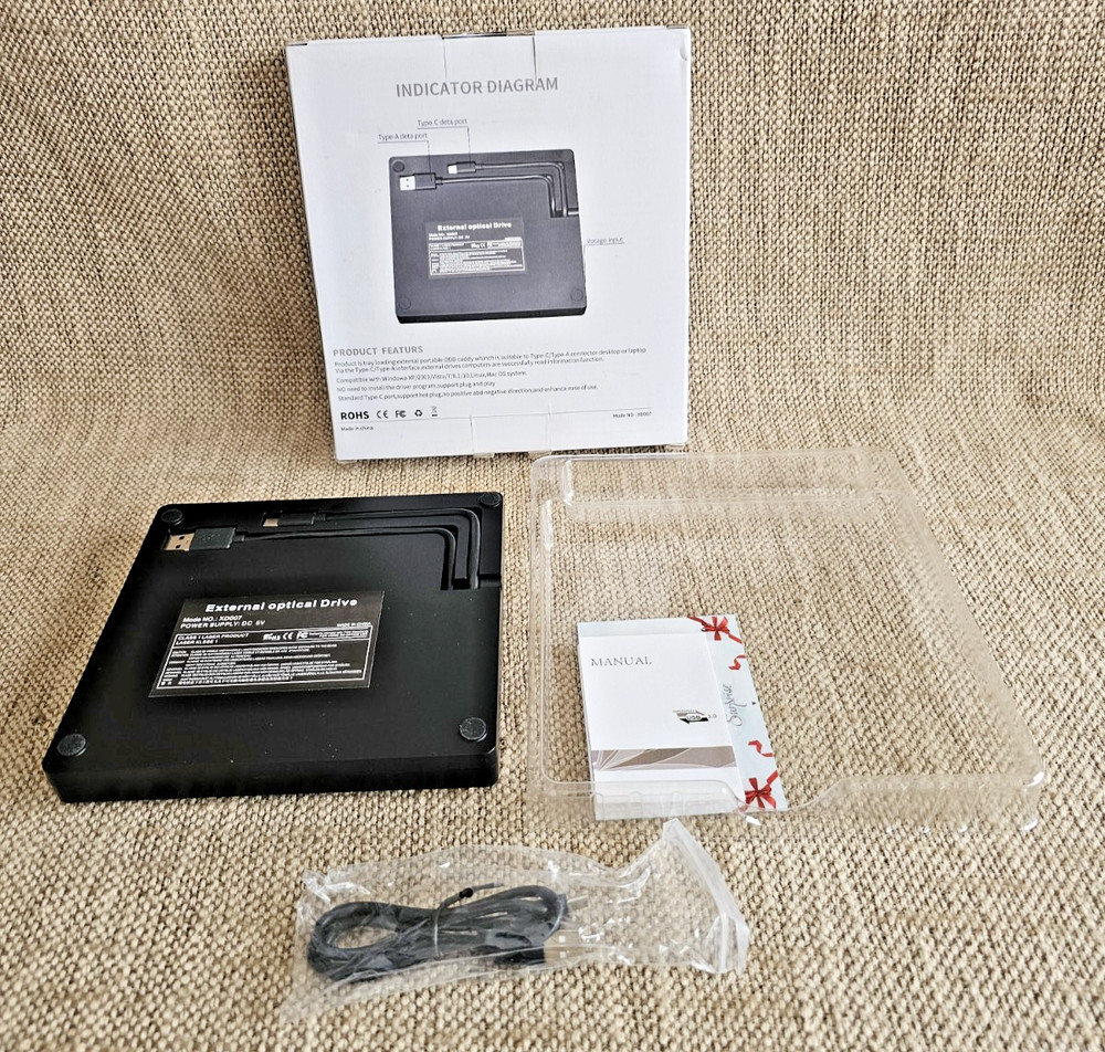 NOS USB Type-A & Type-C External Drive External CD DVD Drive