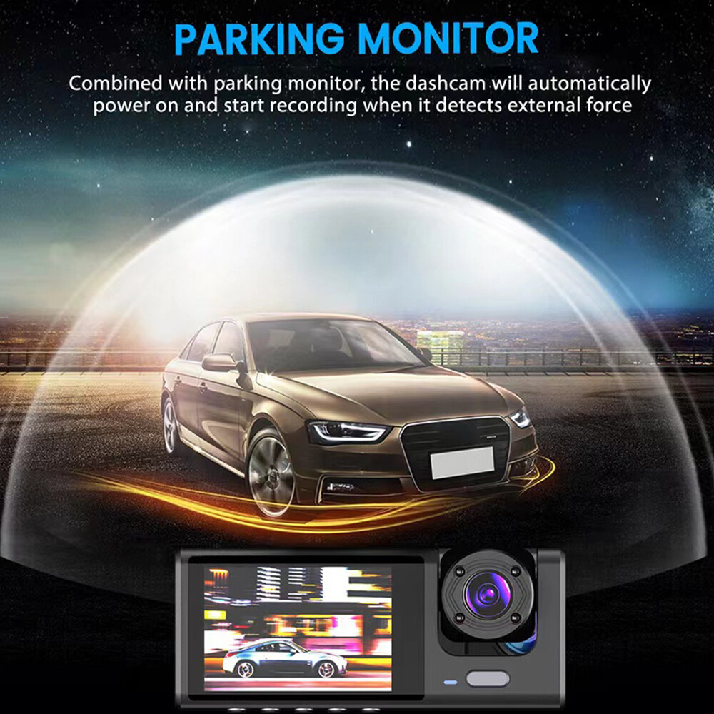 32GB Dash Cam for Car Security Camera Front & Rear & Inside Vehicle Dash Camera