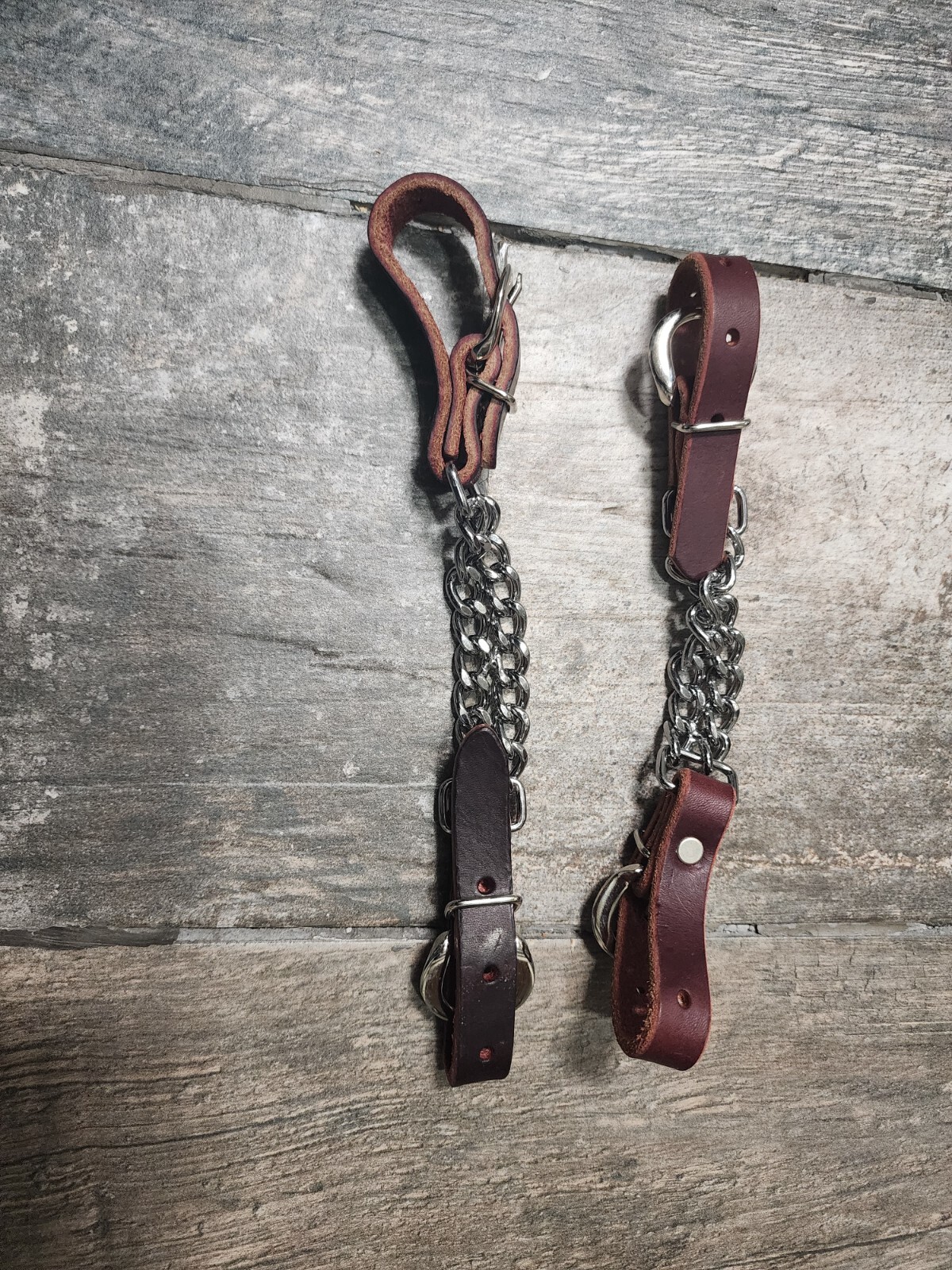 New Leather Curb Chains with Double Chain in 2 Colors