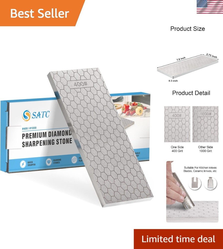 Compact Diamond Sharpening Plate - Coarse/Fine Grit for Effortless Tool Care