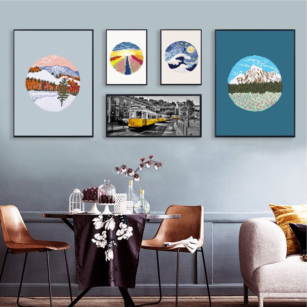 Tcbasrt 4Pack Embroidery Starters Kit with Pattern for Small, Multicolor