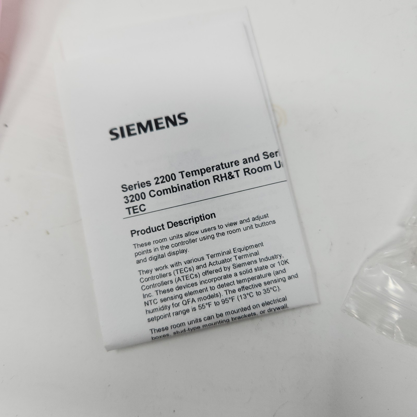 Siemens QAA2280.FWSC Air Temperature Sensor New in Box