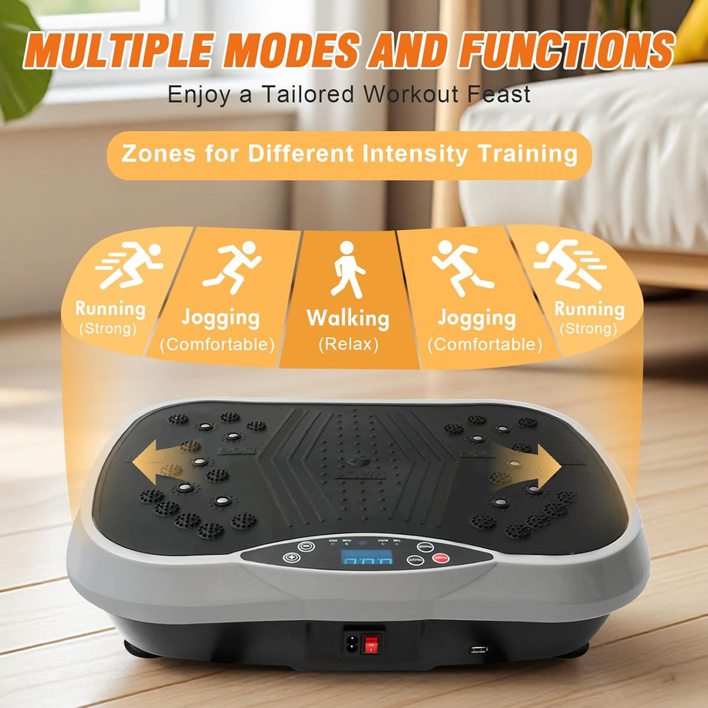 Vibration Plate Exercise Machine, 10 Preset Modes & 200-Level Vibration Platform
