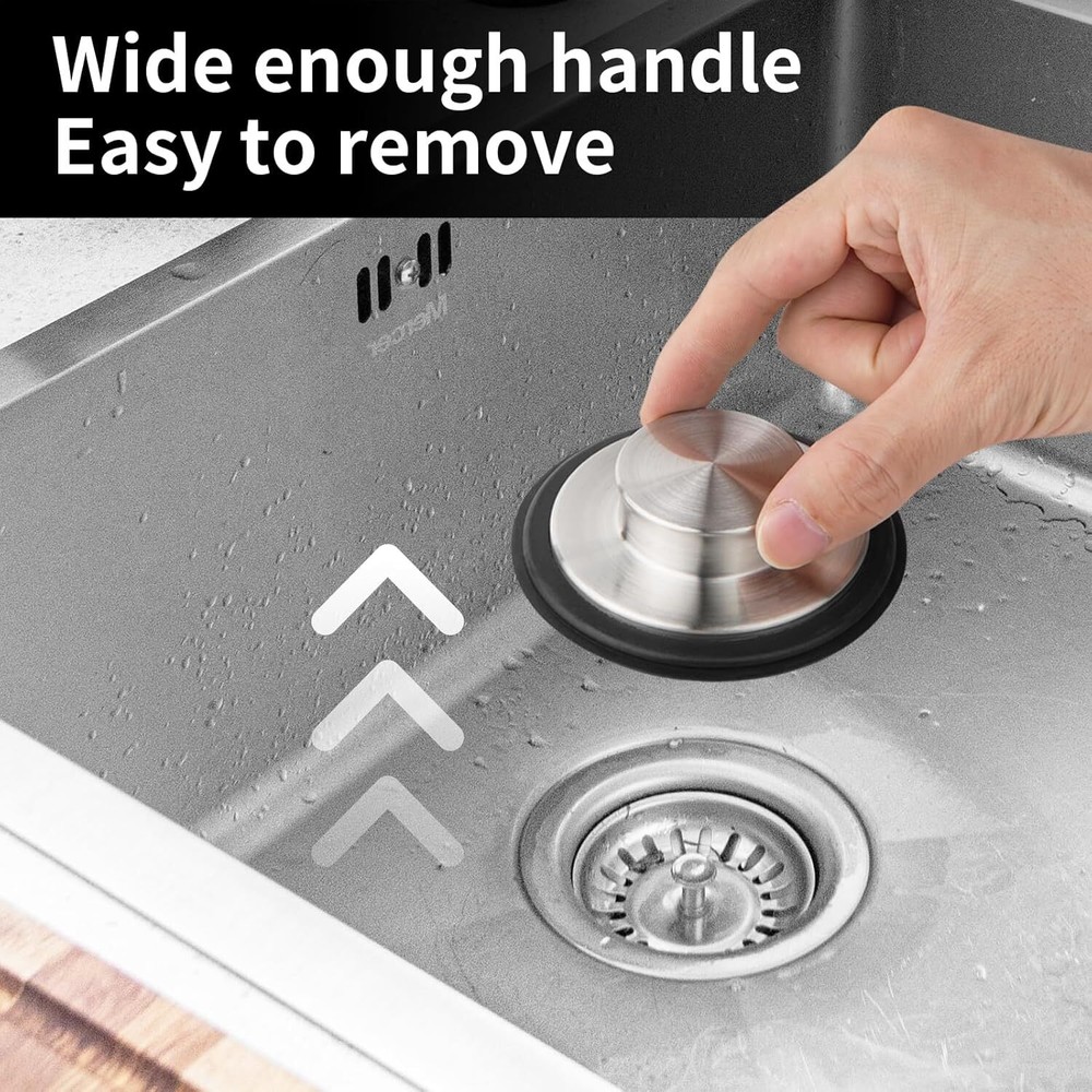 Kitchen Sink Drain Stopper - 2PCS Garbage Disposal Silver