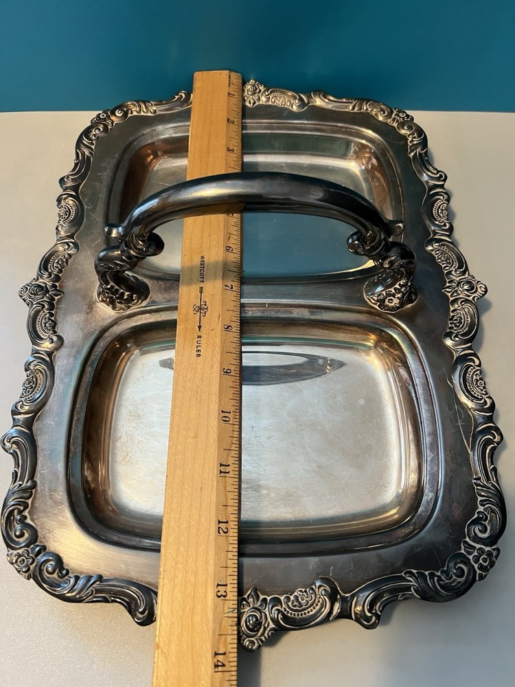 Vintage Hollowware Silverplate By Towle Silver Serving Tray w/ Handle