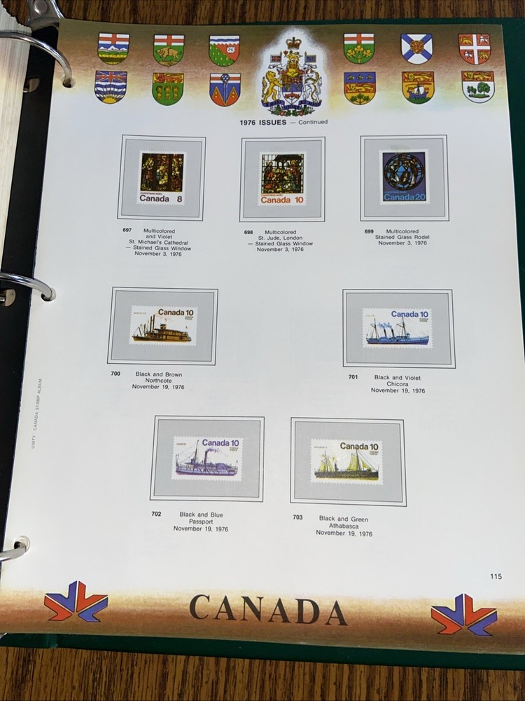 Canada and Provinces Stamp Album Minkus Publications- Contains about 115 Stamps