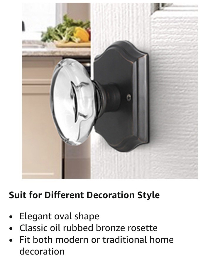 Probrico Crystal Door Knobs Keyless for Closet & Hallway