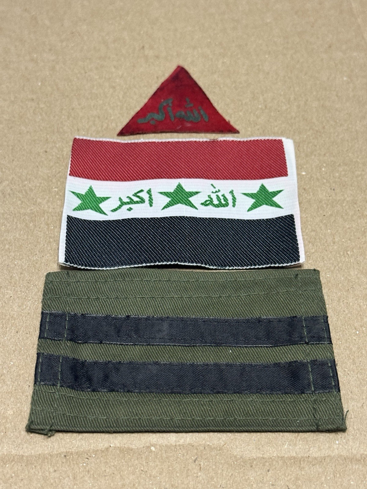 Vintage Iraqi Republican Guards corporal Rank W/ Iraqi Flag & Red Triangle 90’s