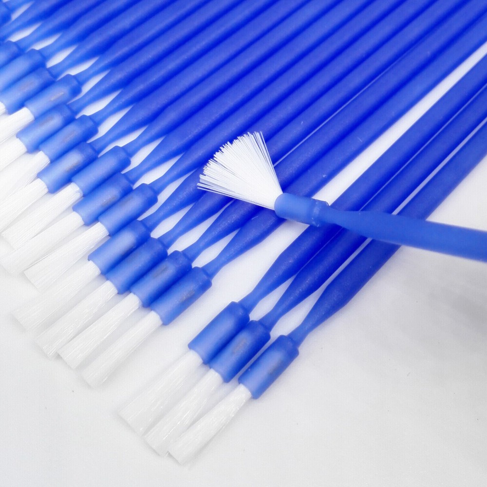 10 Packs Dental Disposable Bendable Tip Flat End Micro Applicators Brushes Blue