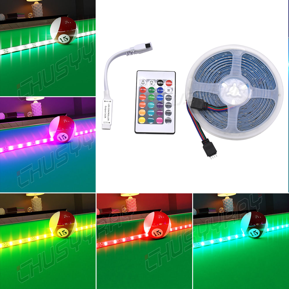 Bar Billiard Pool Table Bumper LED RGB Colour Changing Lights Remote Controlled