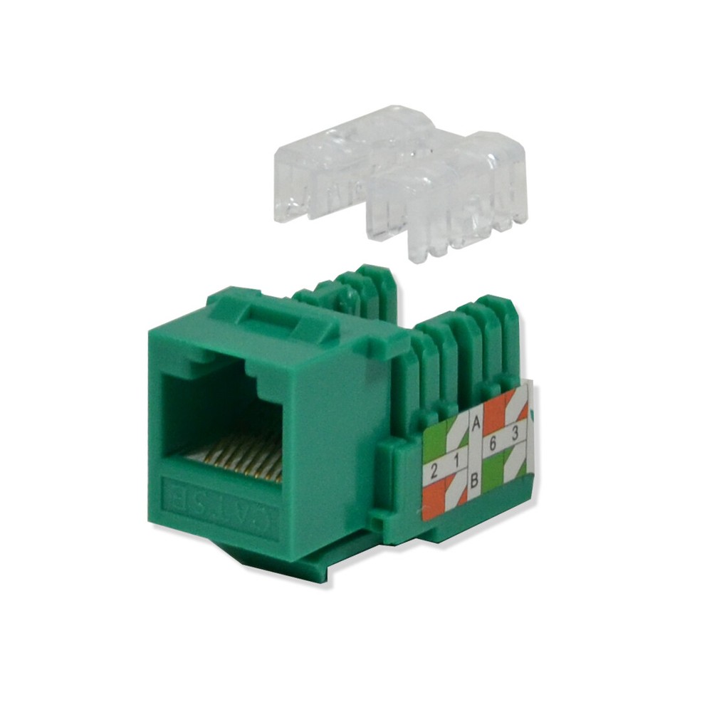 Keystone Jack Cat5e Green Network Ethernet 110 Punchdown 8P8C