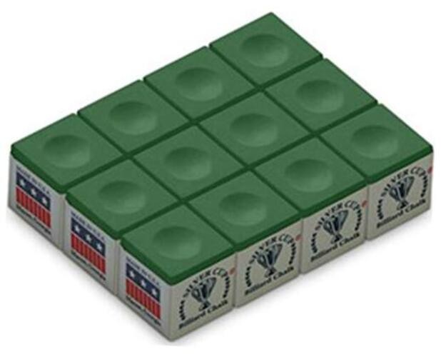 Billiard CHALK - ONE DOZEN Green