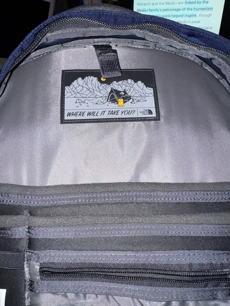 The North Face Fall Line Blue Backpack Lined Laptop Flexvent