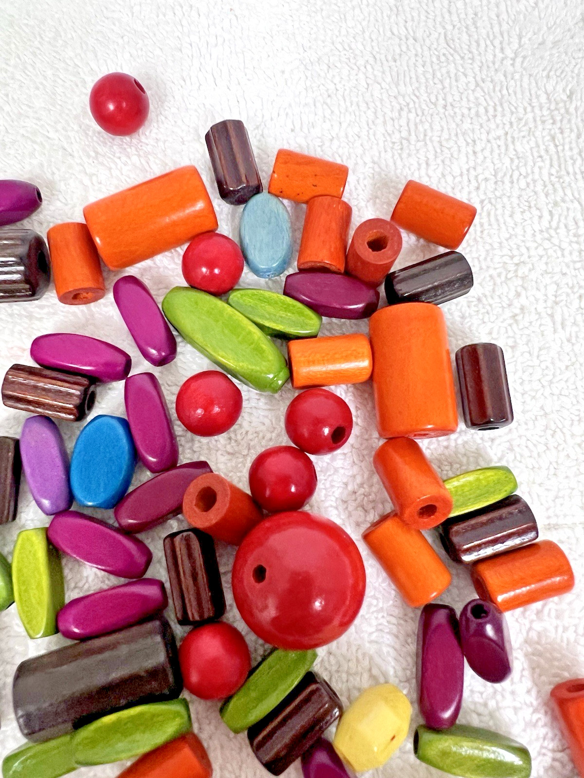 75 Vintage Camp Fire Girls Wood Red Green Blue Beads Awards Tasks Ceremonial