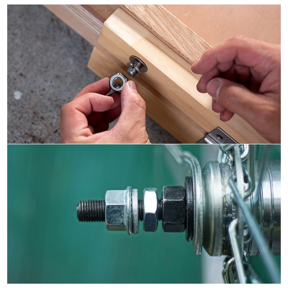 100Pcs M10 Split Lock Washer and Flat Washer Kit