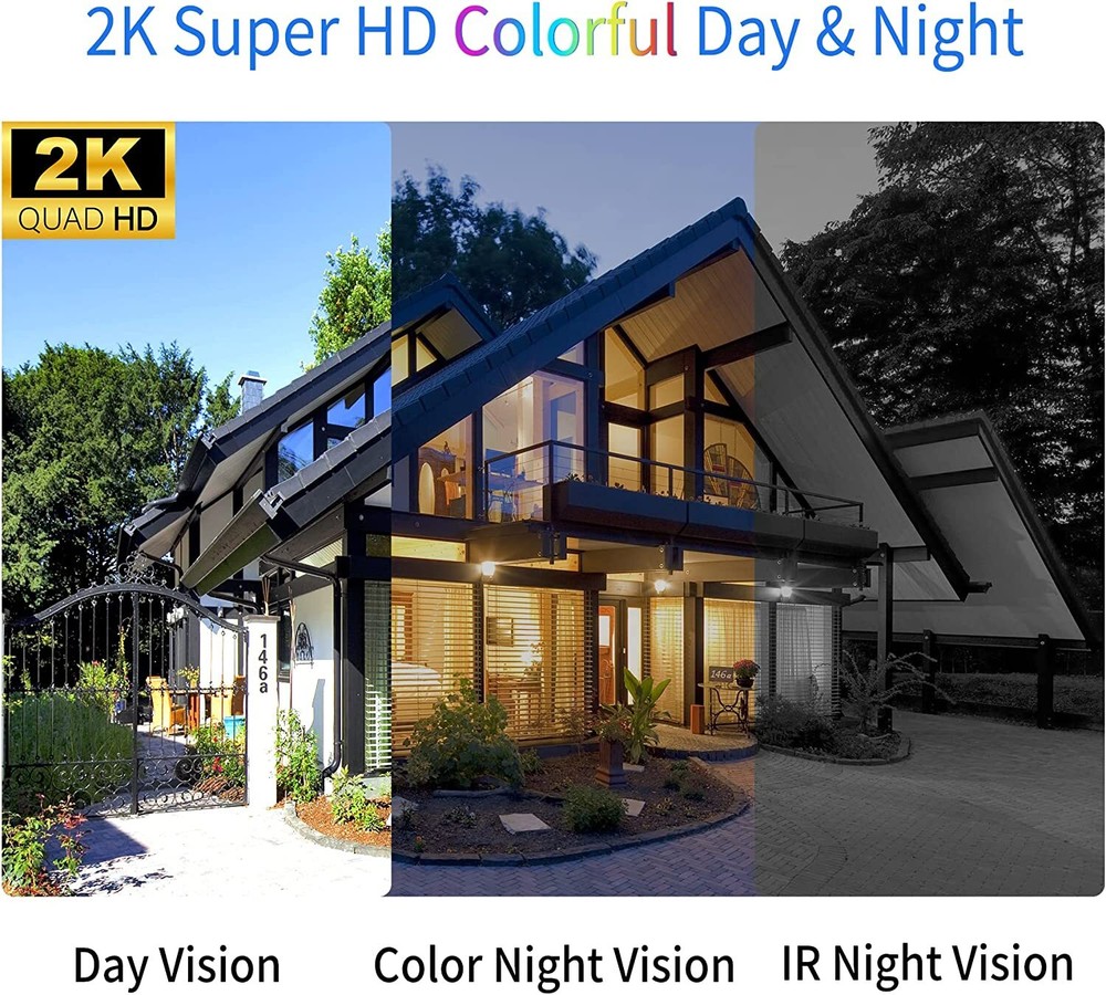 Xega 3G 4G LTE Cellular Security Camera Outdoor Solar Camera Wireless 2K HD -SIM